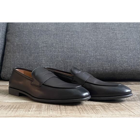 $1,195 NIB FERRAGAMO Funes Hickery Calf Leather Loafer Slip On Dress Shoes 11 E